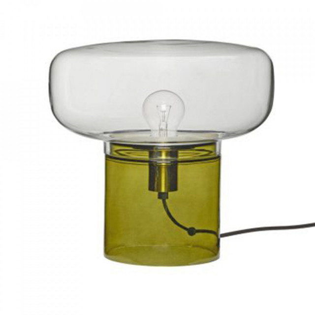Veioza verde din sticla 30 cm Crave Hubsch