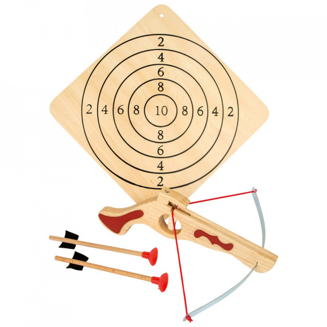 Arbaleta cu sageti maro din lemn Crossbow small foot