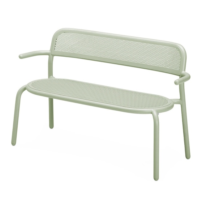 Banca exterior verde salvie din metal 124 cm Toni Fatboy