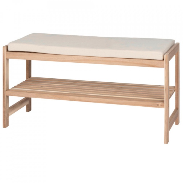 Bancheta cu suport incaltaminte maro din lemn 90 cm Acina Wenko