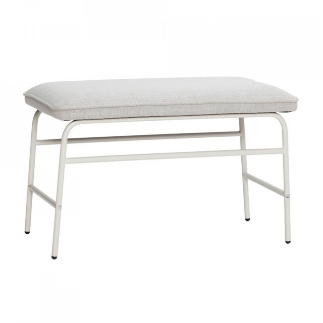 Bancheta gri din textil 70 cm Mist Hubsch