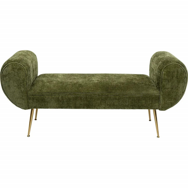 Bancheta verde/aurie din textil140 cm Throne Kare