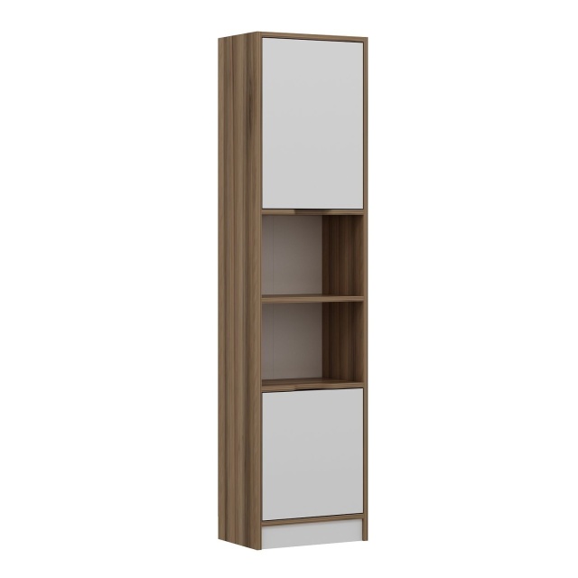 Biblioteca alba/maro din lemn 180 cm Elina The Home Collection