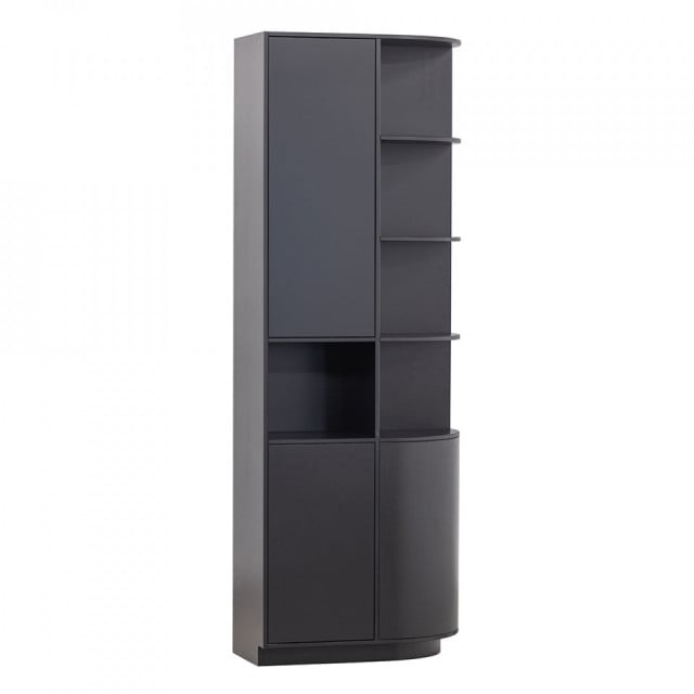 Biblioteca neagra din lemn 210 cm Finca Storage Right Woood