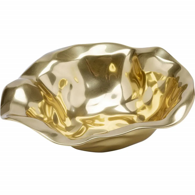 Bol decorativ auriu din aluminiu 30x32 cm Jade Kare