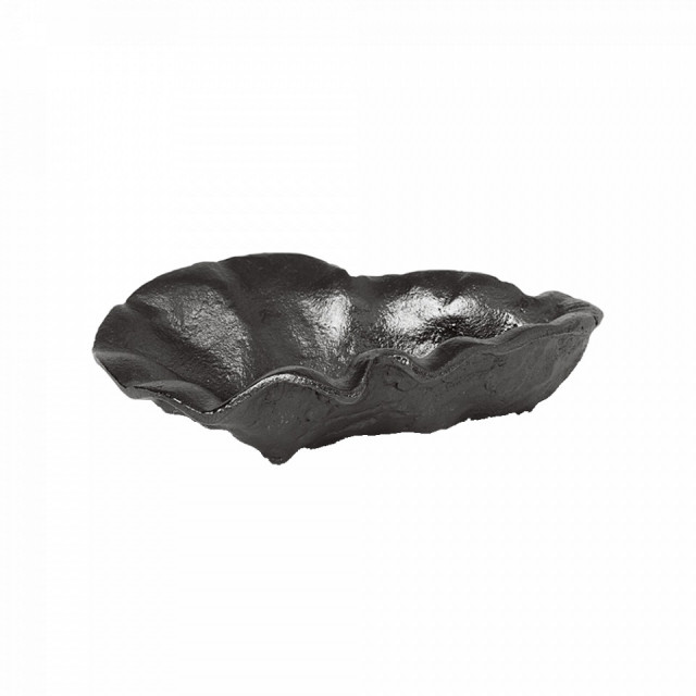 Bol decorativ negru din alama 7x11 cm Oyster Ferm Living