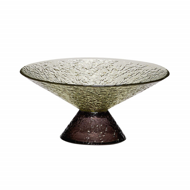 Bol decorativ verde/maro din sticla 7 cm Bonbon Hubsch
