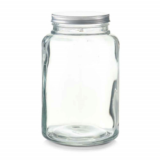 Borcan cu capac transparent/argintiu din sticla si metal 4,9 L Dry Food Storage Mini Zeller