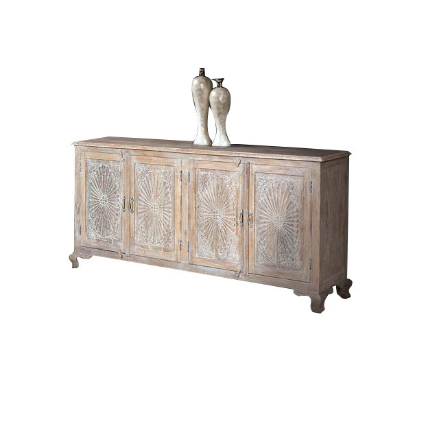 Bufet inferior maro/alb din lemn de tec 185 cm Madden Giner y Colomer