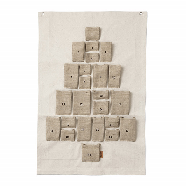 Calendar Craciun crem din fibre naturale Pine Mini Ferm Living