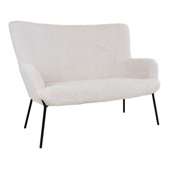 Canapea alba dintextil pentru 2 persoane Glasgow House Nordic