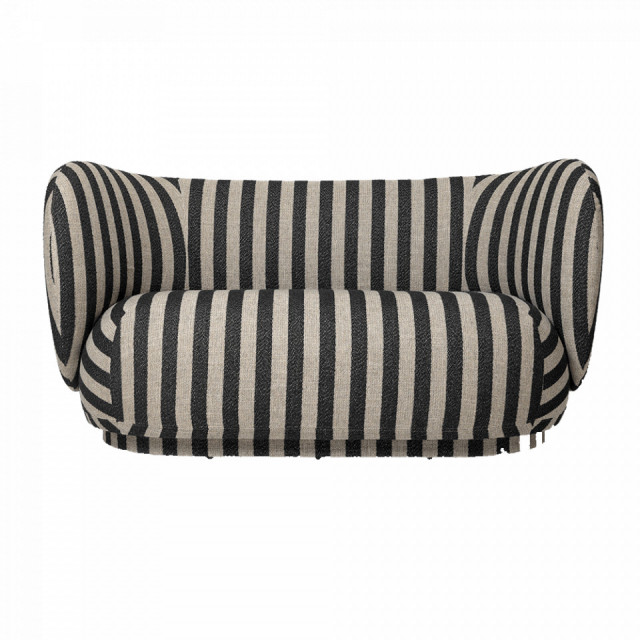 Canapea crem/neagra din textil pentru 2 persoane Rico Ferm Living