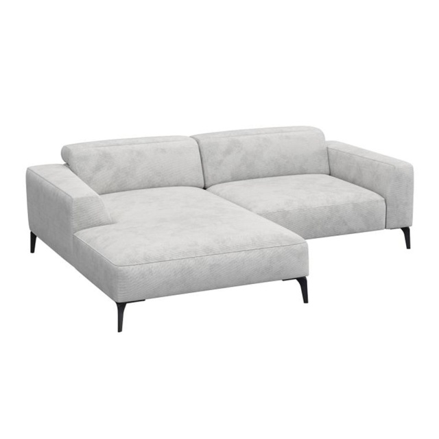 Canapea cu colt alb antic din textil pentru 1.5 persoane Voluzzi Left Flexlux