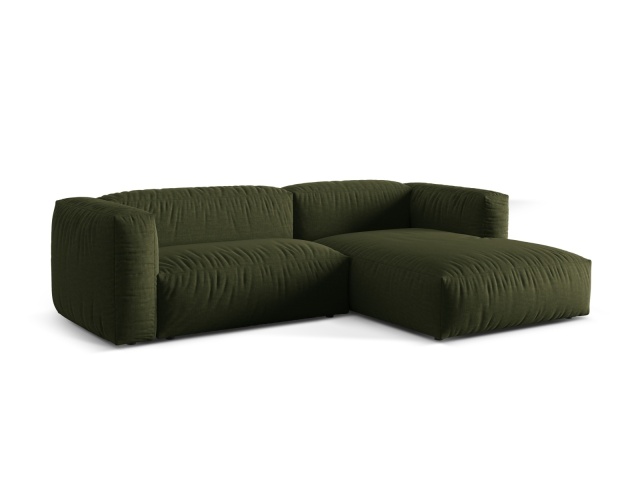 Canapea cu colt modulara verde din textil pentru 2 persoane Martina Right Besolux