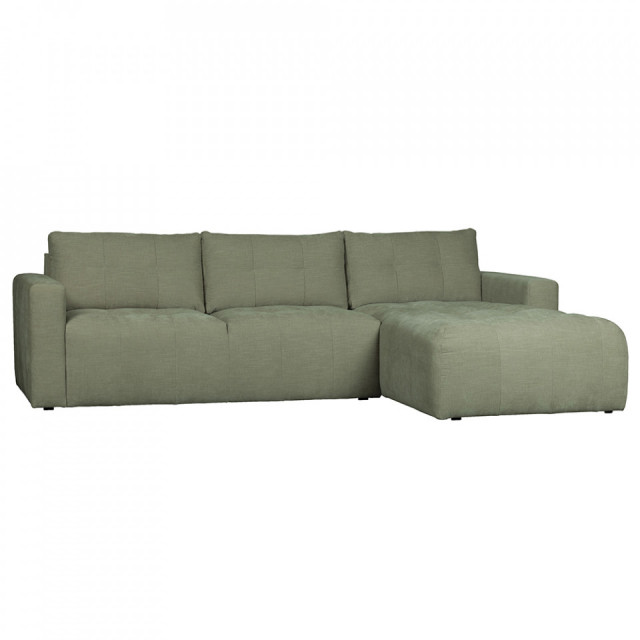 Canapea cu colt verde din textil 280 cm Bar Right Woood