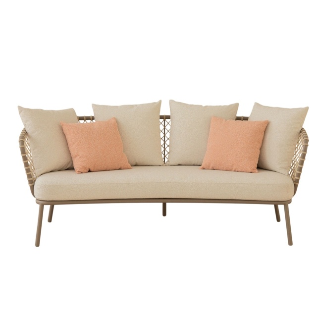 Canapea exterior bej din textil pentru 3 persoane Canar Besolux
