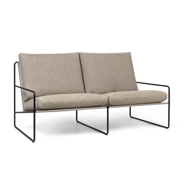 Canapea exterior bej nisipiu din textil pentru 2 persoane Desert Ferm Living