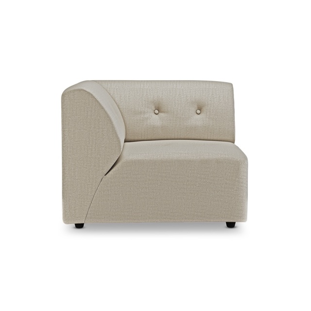 Canapea modulara ivorie din textil 94 cm Vint Pure Left HKliving