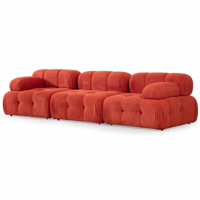 Canapea modulara rosie din textil pentru 3 persoane Doblo The Home Collection
