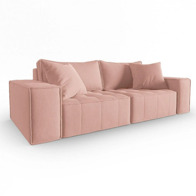 Canapea modulara roz din textil pentru 3 persoane Mike Besolux