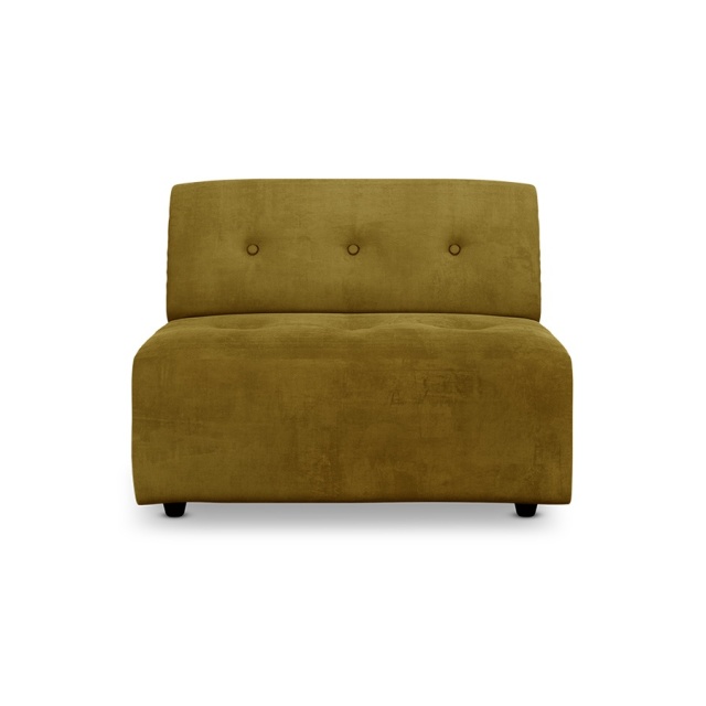 Canapea modulara verde oliv din catifea 89 cm Vint Middle HKliving