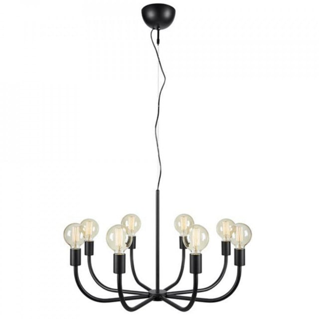 Candelabru negru din metal cu 8 becuri Amistoso Markslojd