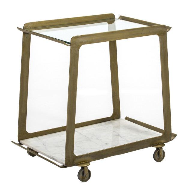 Carucior alb/auriu din metal Zerea Thai Natura