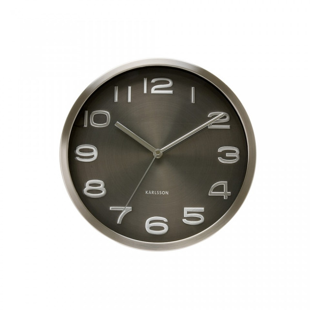 Ceas perete rotund negru din metal 29 cm Maxie Black Present Time
