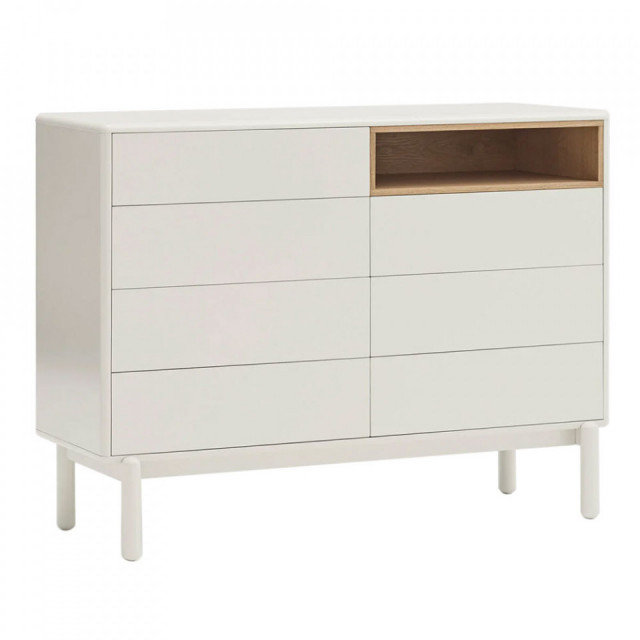 Comoda crem/maro din lemn 120 cm Corvo Teulat