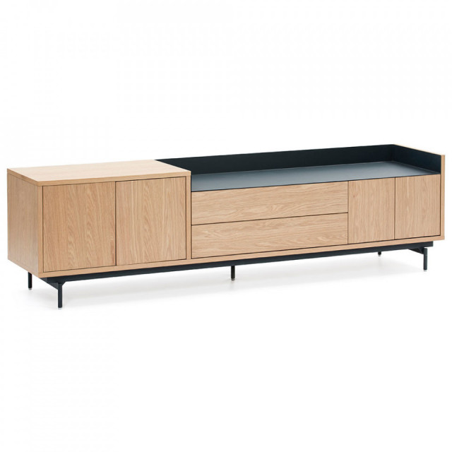 Comoda TV maro/albastra din lemn 180 cm Valley Teulat