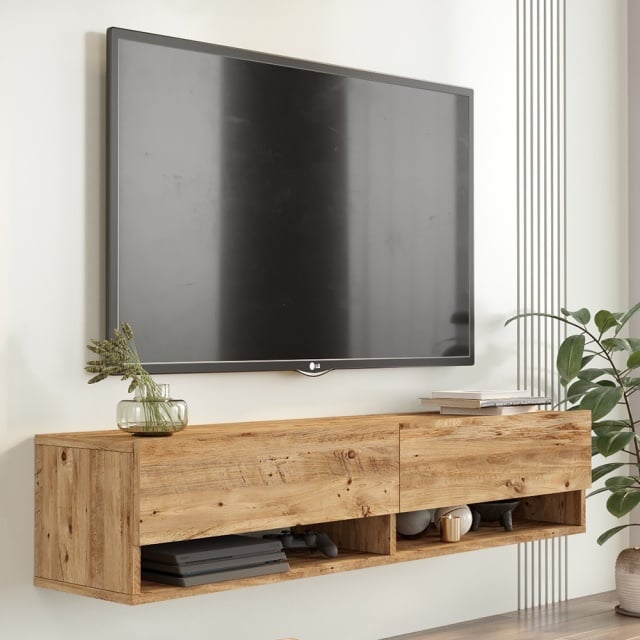 Comoda TV maro din lemn 140 cm Wodeo The Home Collection