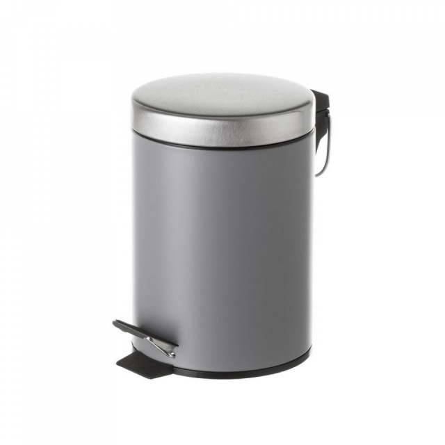 Cos de gunoi gri/argintiu din metal 3 L Burna The Home Collection