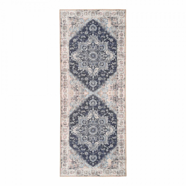 Covor albastru din fibre sintetice 80x200 cm Havana Chenille House Nordic