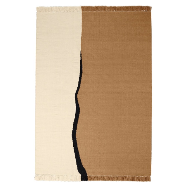 Covor bej/alb antic din fibre naturale 170x240 cm Soil Ferm Living