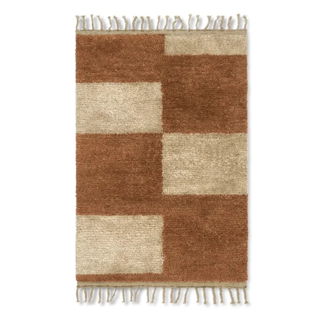 Covor maro/alb antic din fibre naturale 80x120 cm Mara Ferm Living