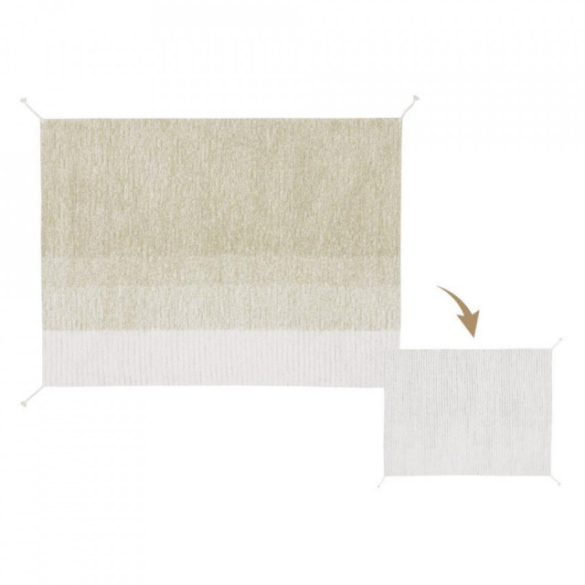 Covor oliv/ivoriu din bumbac 120x160 cm Gelato Reversible Lorena Canals