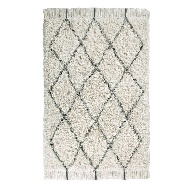 Covor pentru copii crem/gri carbune din fibre naturale 80x140 cm Berber Soul Lorena Canals