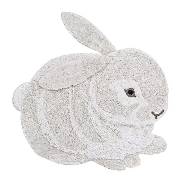 Covor pentru copii ivoriu din bumbac 130x135 cm Bunny Lorena Canals