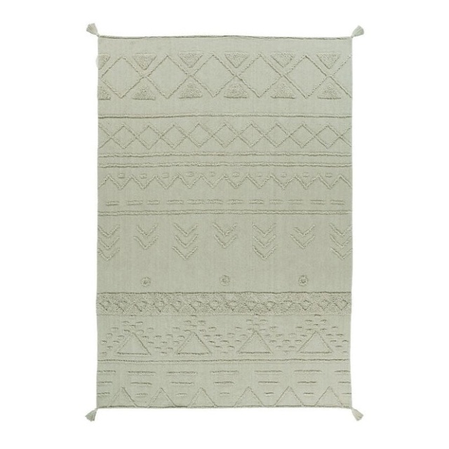 Covor pentru copii verde oliv din bumbac 170x240 cm Tribu Lorena Canals
