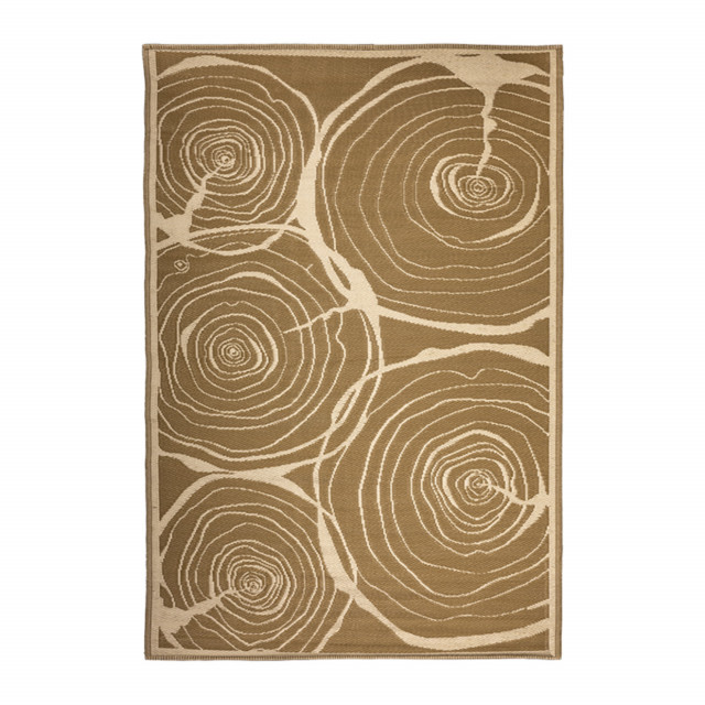 Covor reversibil pentru exterior maro din polipropilena 151x241 cm Graphic Esschert Design