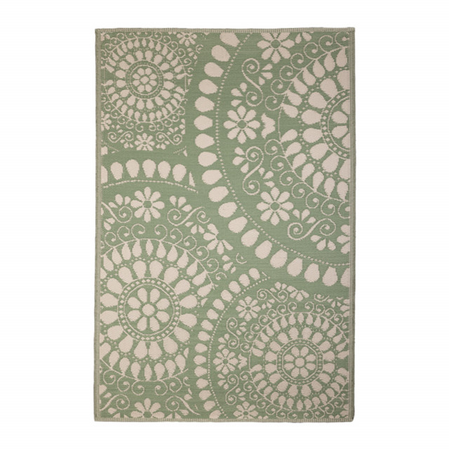 Covor reversibil pentru exterior verde/gri din fibre sintetice 121x182 cm Graphic Esschert Design