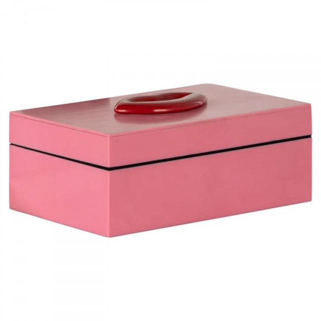 Cutie cu capac pentru bijuterii roz din fibre naturale Charis Richmond Interiors