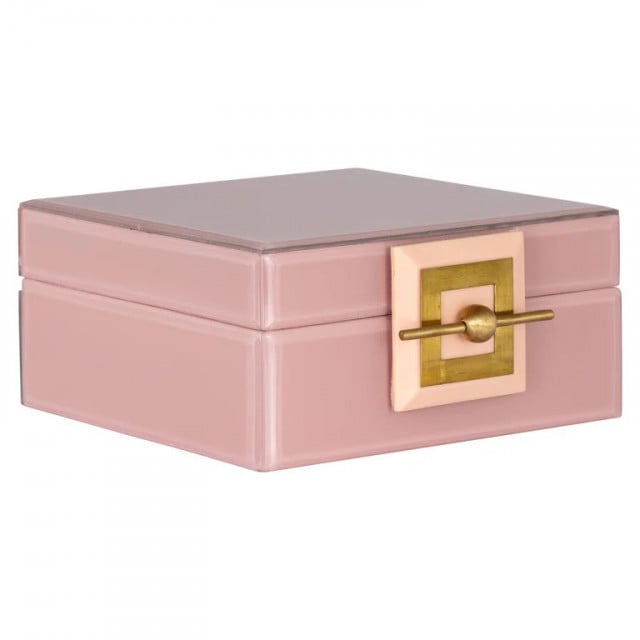 Cutie cu capac pentru bijuterii roz din lemn Bodine Richmond Interiors
