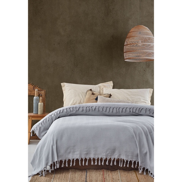 Cuvertura gri deschis din bumbac 200x230 cm Sidney The Home Collection