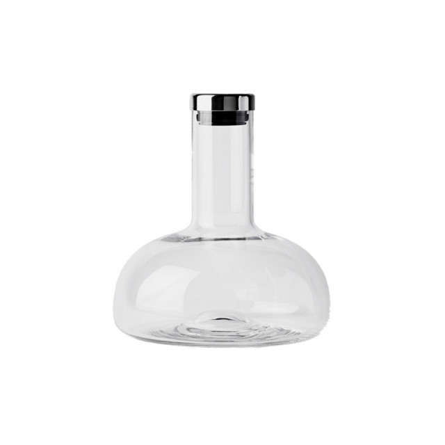 Decantor cu dop transparent/argintiu din sticla 17x22 cm Thea Audo Copenhagen