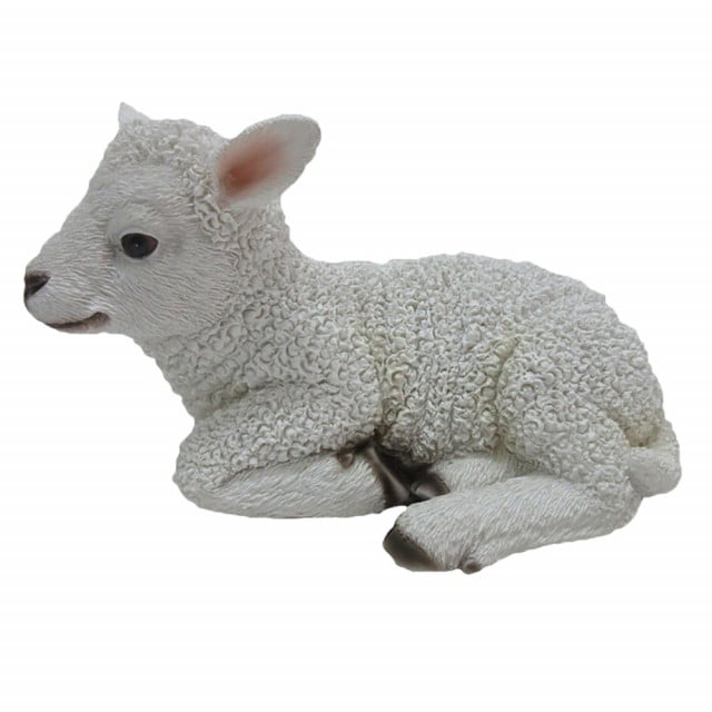 Decoratiune alba din polirasina 11 cm Lamb Esschert Design