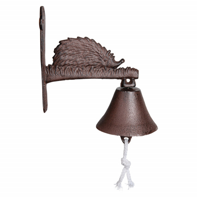 Decoratiune clopotel maro din fonta 21 cm Hedgehog Esschert Design