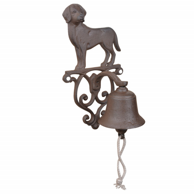 Decoratiune clopotel maro din fonta 25 cm Dog Esschert Design