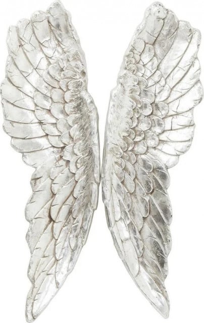 Decoratiune de perete argintie din plastic 61x106 cm Angel Wings Kare