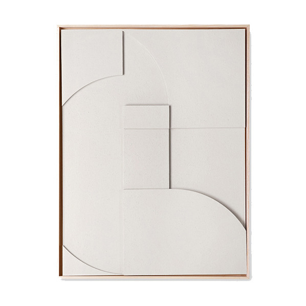 Decoratiune de perete gri din fetru si lemn de frasin 100x123 cm Relief HKliving